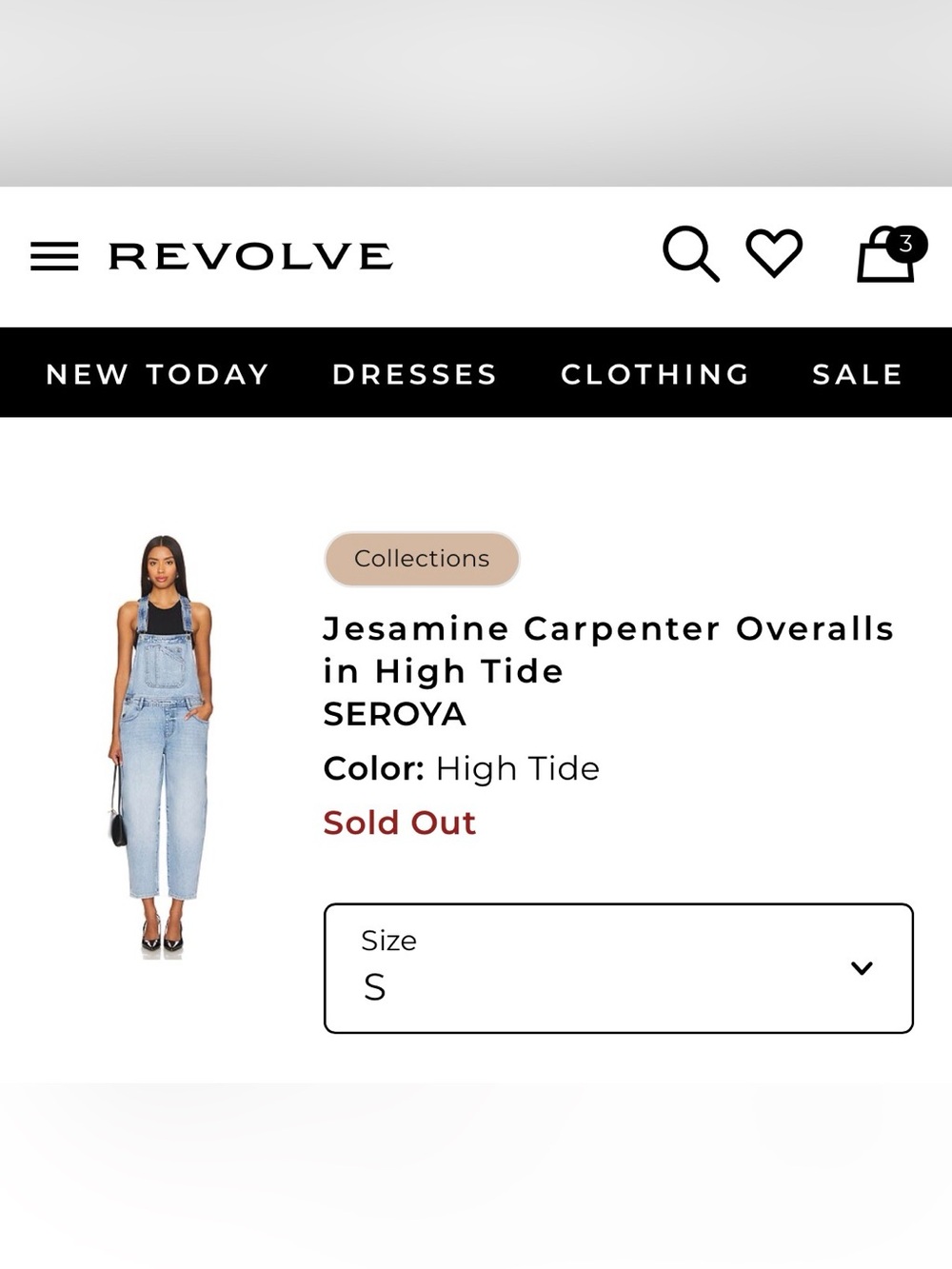 NWT: SER.O.YA Jesamine Carpenter Overalls - High Tide, sz Small